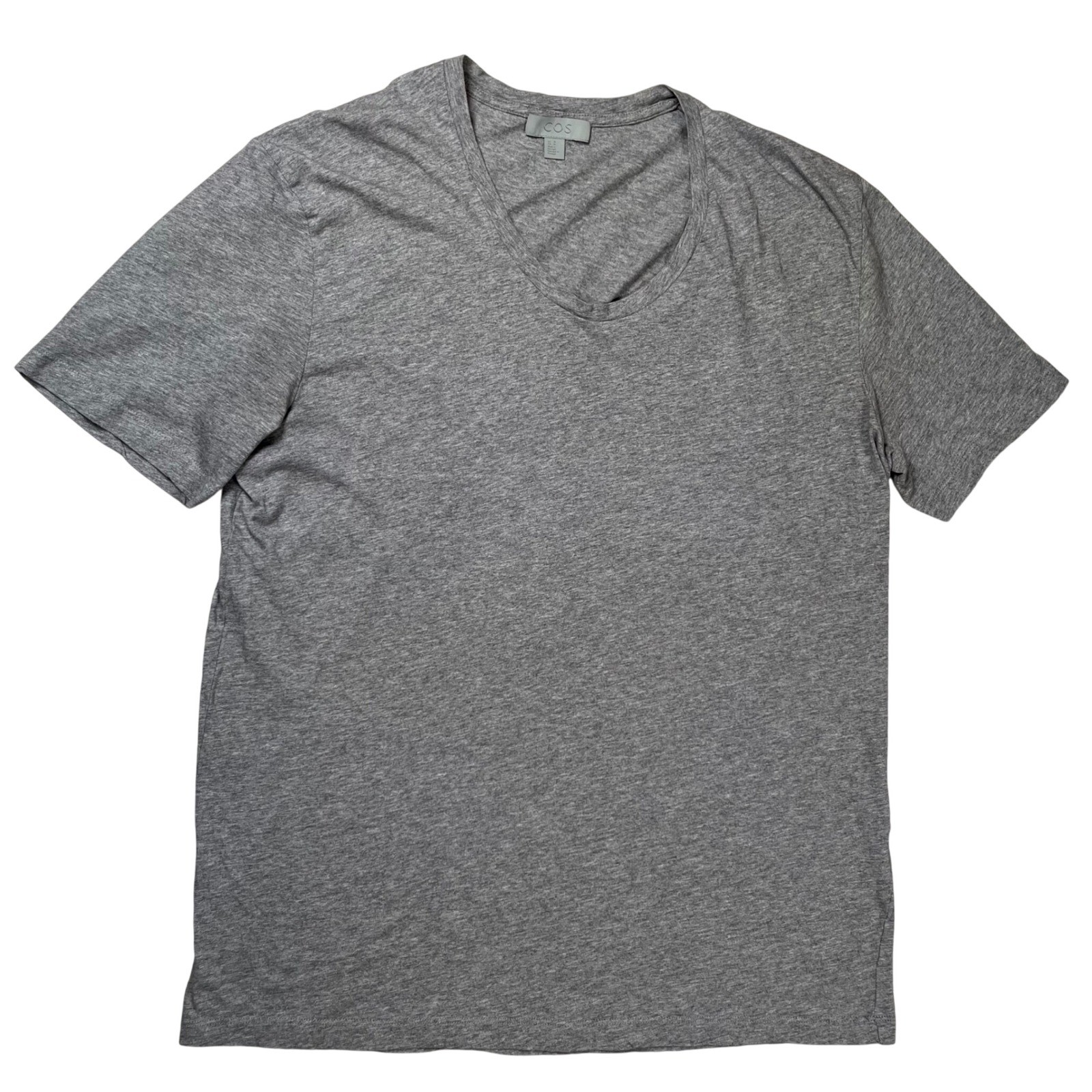COS Scoop Neck T-Shirt Mens Medium Grey Heathered Cotton Minimalist Tee Casual gallery