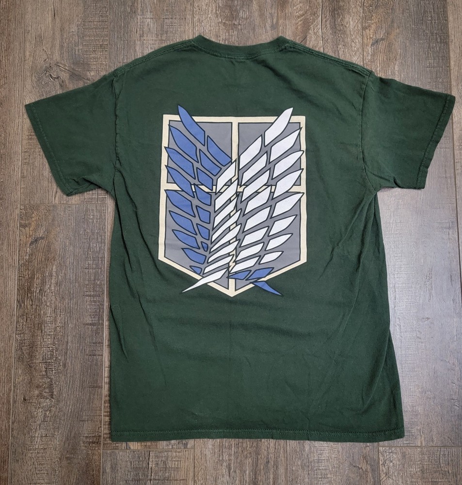 Attack on Titan Survey Corps Insignia Logo Double Sided Tshirt Size Medium M