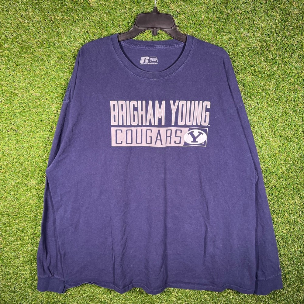 Russell Athletic BYU Brigham Young Cougars Navy Long Sleeve T-Shirt Mens 3XL