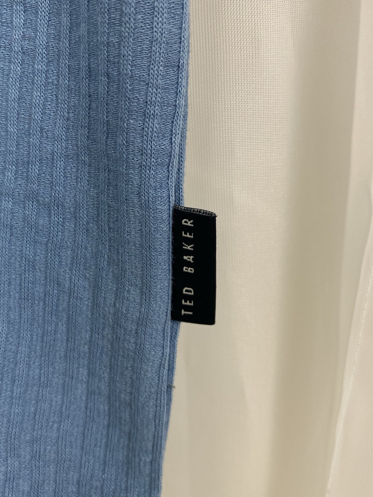 Ted Baker London Mens Sz M Blue Ribbed Knit Short Sleeve T Shirt New gallery
