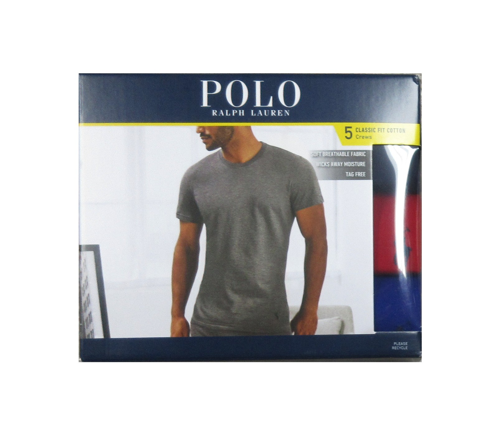 Polo Ralph Lauren Men's Multi Color Classic Fit Crew-Neck 5 Pack T-Shirt gallery