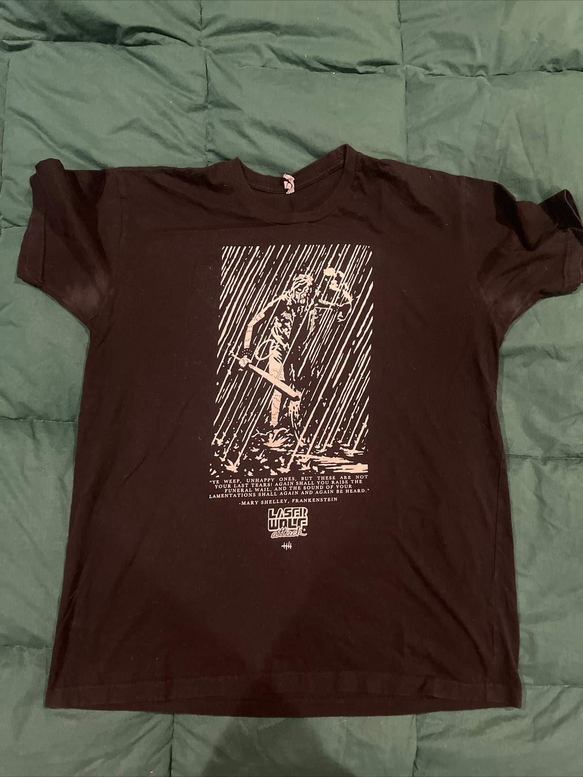 “Frankenstein” Laser Wolf Attack L Black T-Shirt Pre-Worn & Washed Andrew McLean gallery