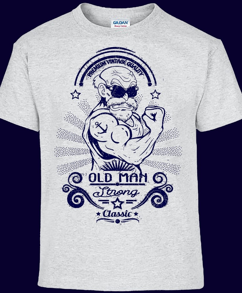Old Man Strong Gym Weight Lifting Workout Training T-shirt