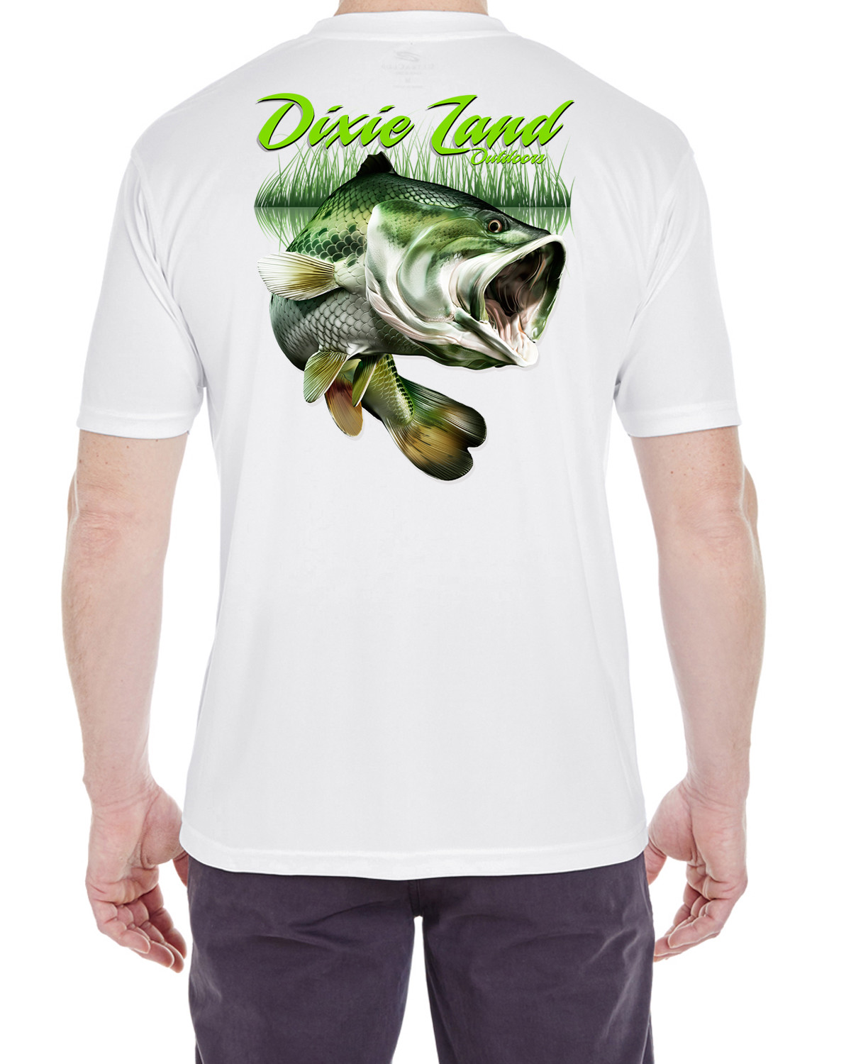 Dixie Land Outdoors Short Sleeve Micro Fiber T-Shirt Bass lunker Fishing uv 30+