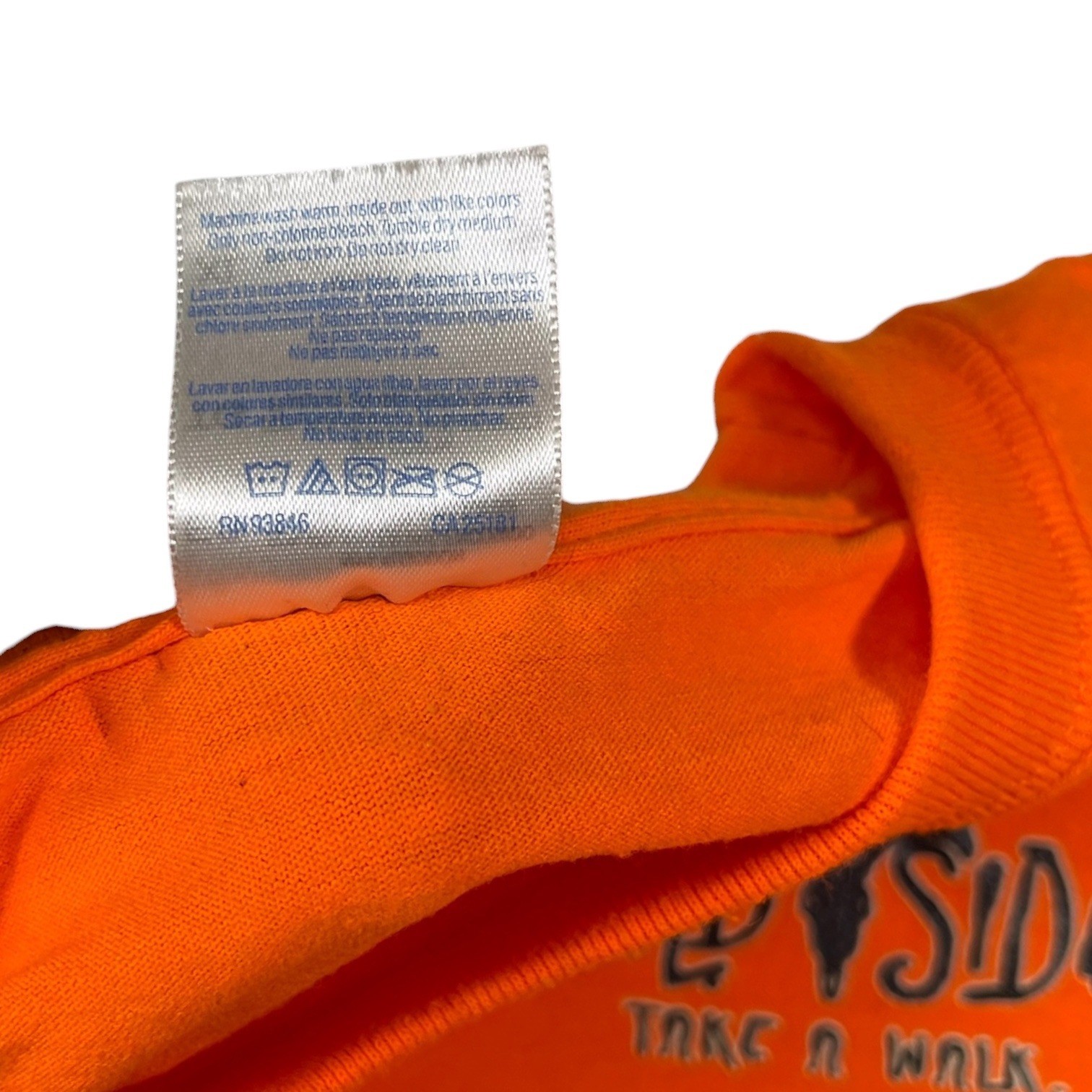 Wildside XL Orange Long Sleeve T-Shirt Graphic Deer Skull Outdoor Hunting gallery