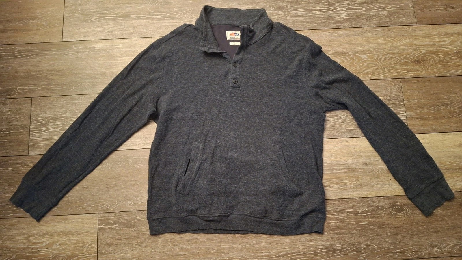 Grayers Athletics Mens XXL Henley Shirt Gray Cotton Nylon Blend Long Sleeve 2XL gallery