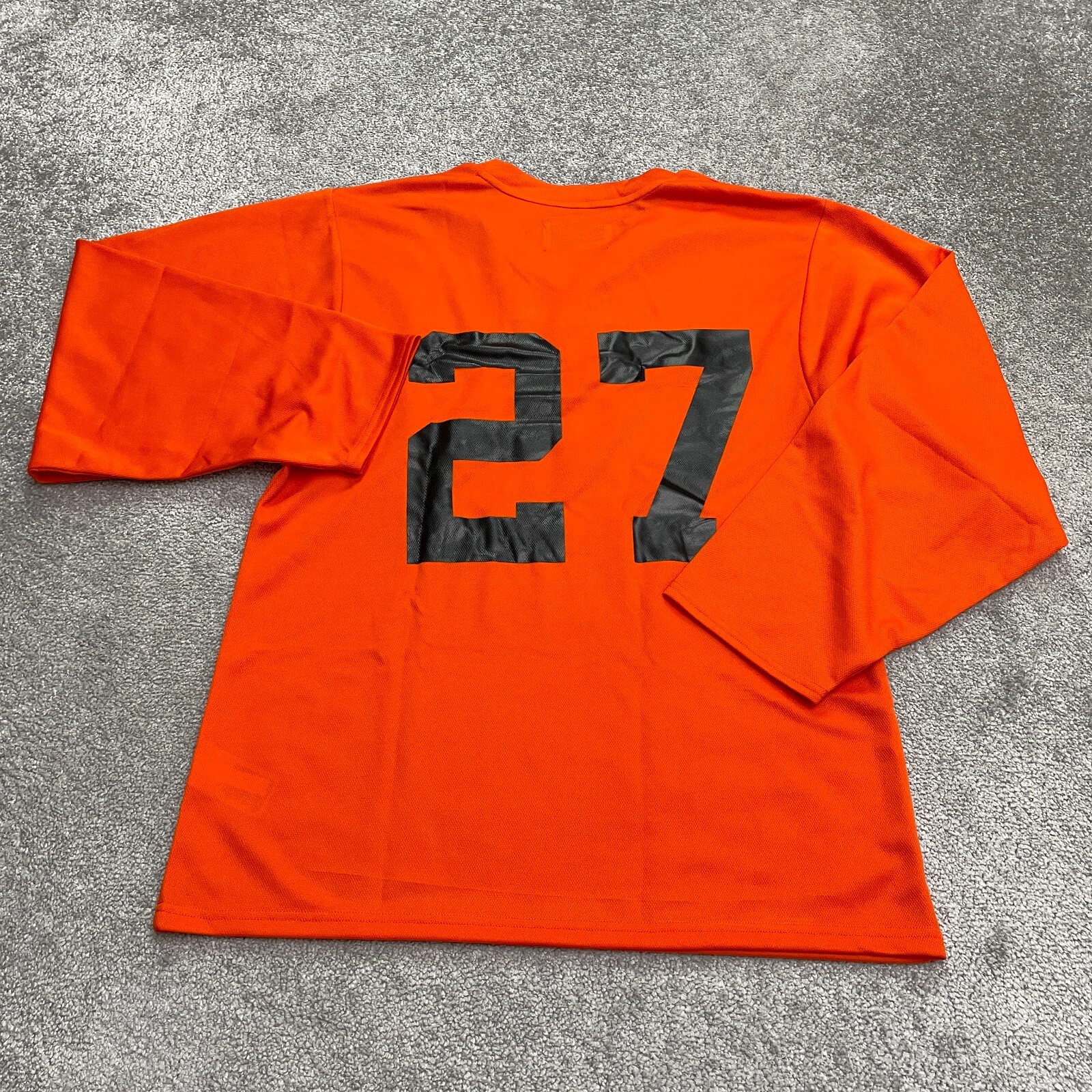 CCM Hockey #27 Jersey Shirt Mens Small Orange Long Sleeve V-Neck Sports Athletic gallery