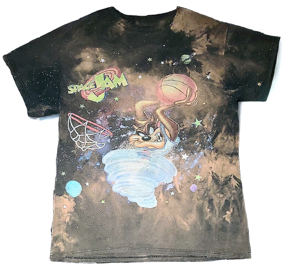 Vinatge Space Jam Tasmanian Devil Basketball 90’s Men’s Shirt, Sz M, Tie-Dye