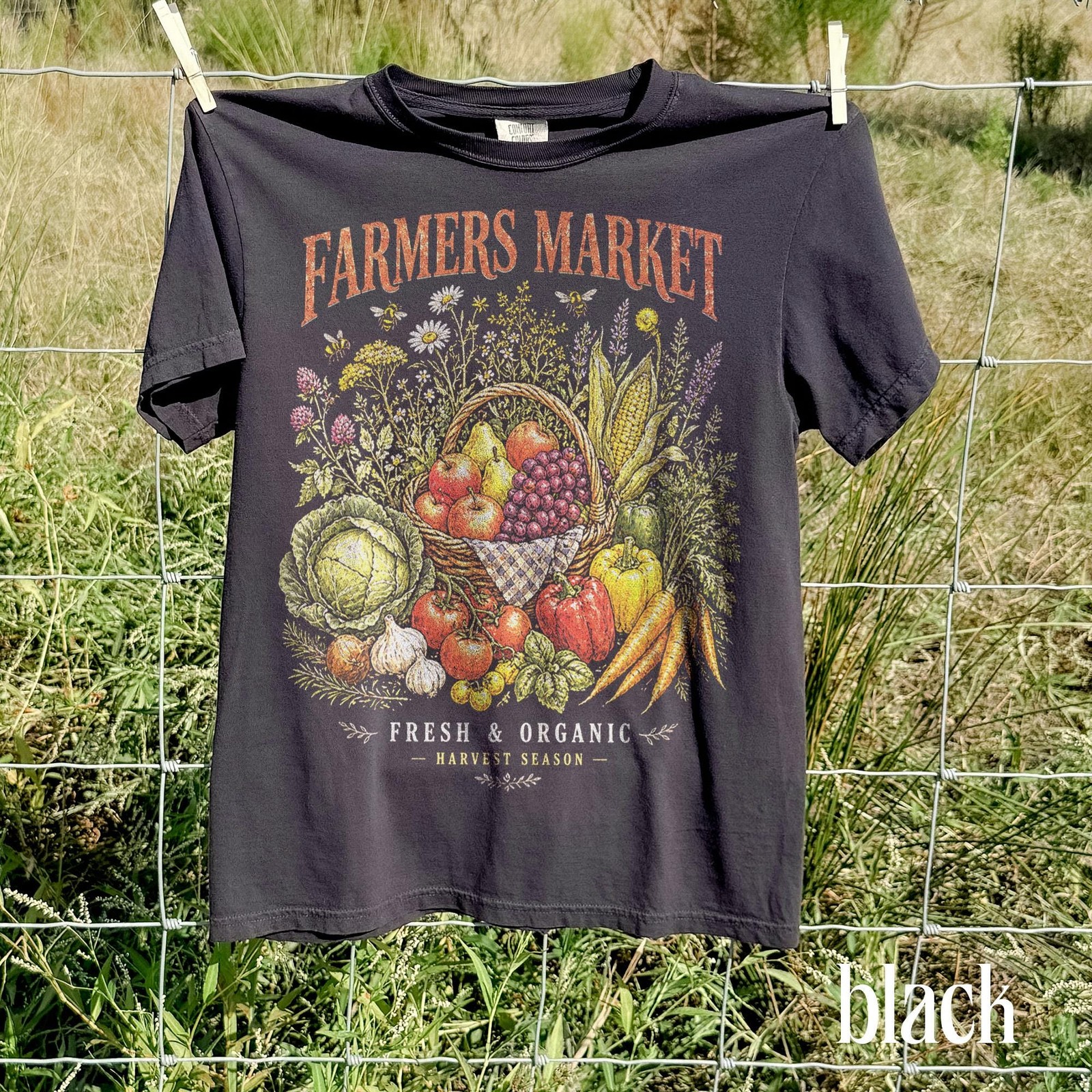 Farmers Market Graphic Tee Vintage Vegetable Harvest Shirt gallery