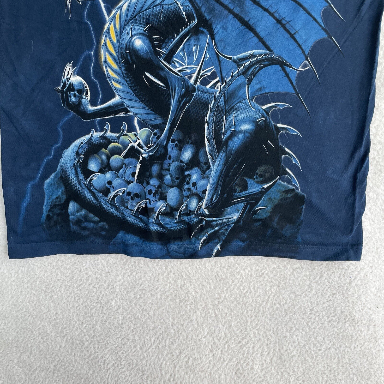 VTG The Mountain Dragon Shirt Mens Medium Tank Top Blue Skulls Fantasy NEW gallery
