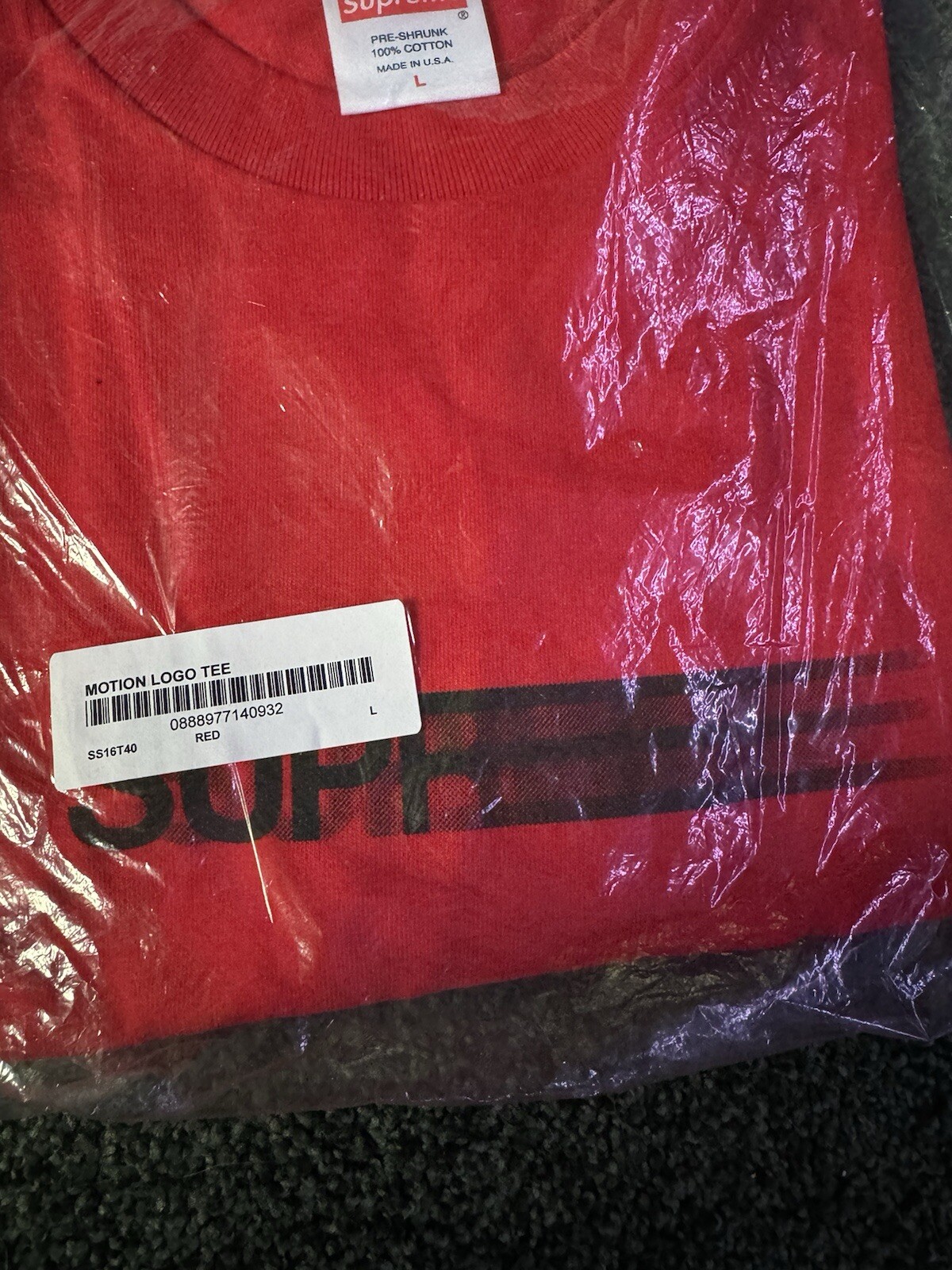 SS16 SUPREME MOTION LOGO T-SHIRT TEE RED gallery