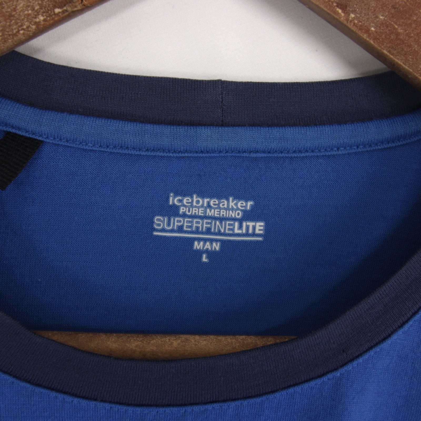 Icebreaker Superfinelite Shirt Mens L Blue Colorblock Raglan Long Sleeve Merino gallery
