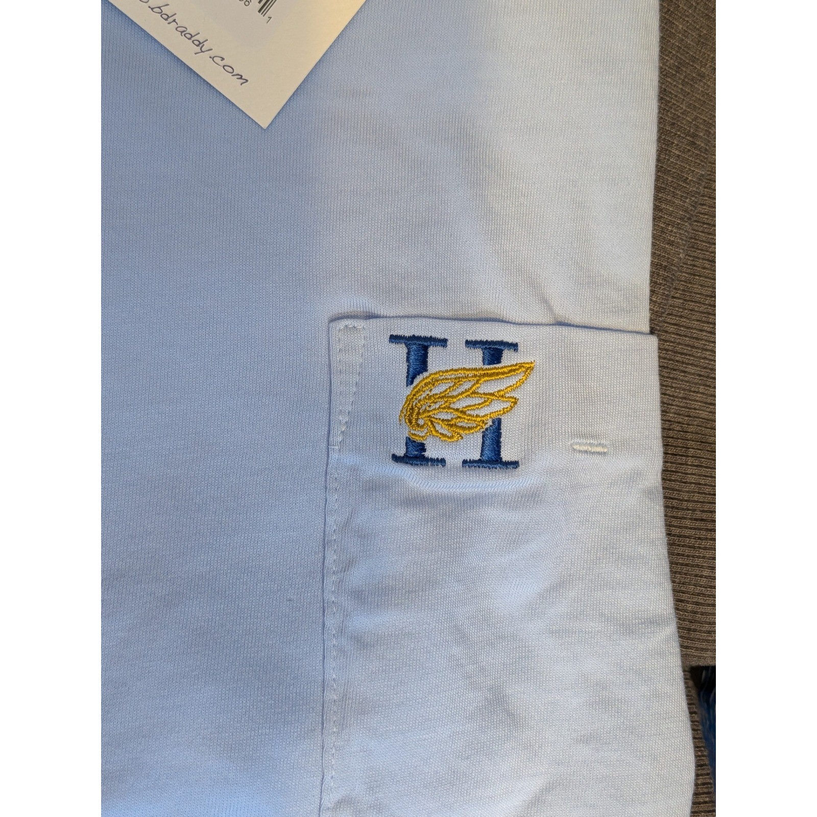 B. Draddy Dewey Pocket Tee Mens Small Blue Pima Cotton Winged H BDL08 NEW gallery