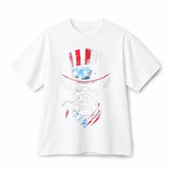 Patriotic Uncle Sam Skull Distressed Veteran USA Graphic Cotton T‑Shirt Unisex