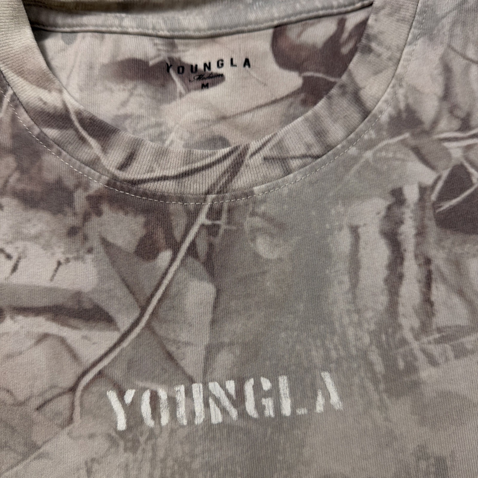 YOUNGLA Camo Tank Top Oversized Streetwear Top M Cropped gallery