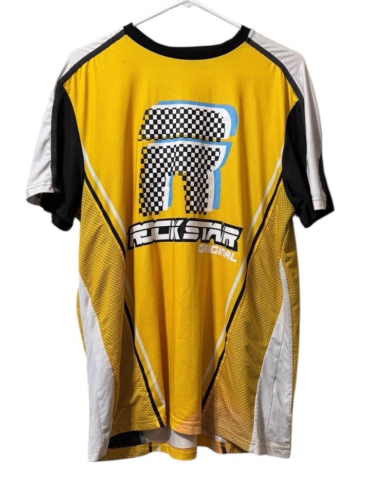 Rockstar Original Jersey Style Short Sleeve Shirt Size Large Mesh Blended Fabric