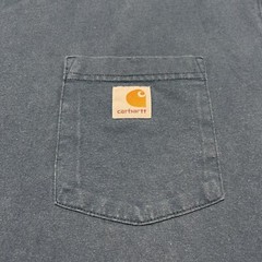 Carhartt Long Sleeve T-Shirt Mens XL Blue Pocket Logo Dad Outdoor Camping Hiking