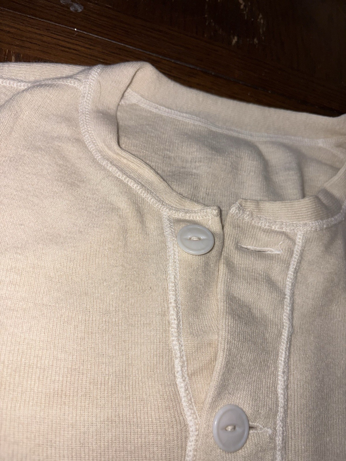 Vtg 1950s US Army Wool Henley Shirt Small Class 1 Thermal Undershirt Korean War gallery
