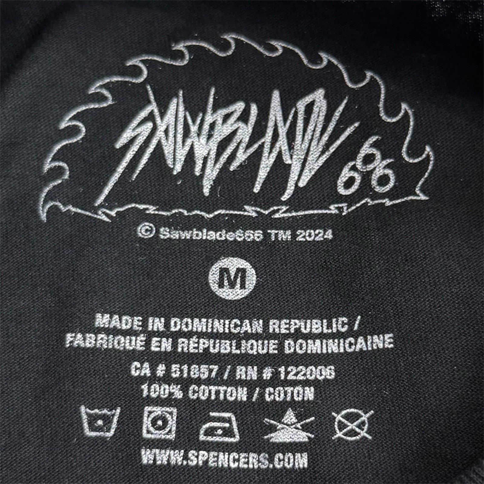 Spencers Sawblade666 Skull Graphic Tee Mens Medium Black Horror Goth Shirt gallery