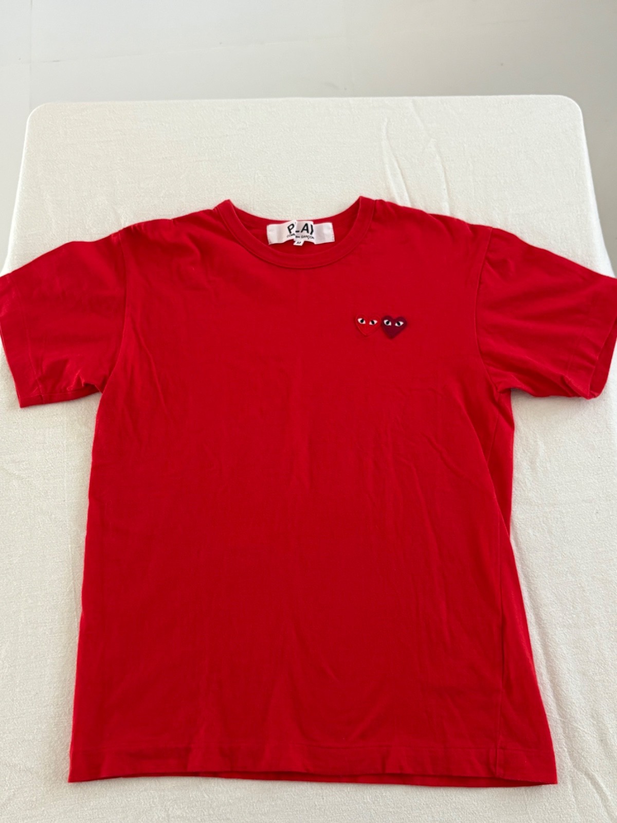 Comme des Garcons PLAY Red Double Heart T-Shirt SZ M & Green Heart T Shirt VG gallery