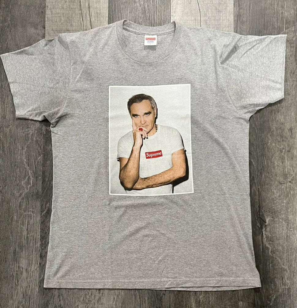SS16 Supreme Morrissey Tee Heather Grey Size Large 100% AUTHENTIC gallery