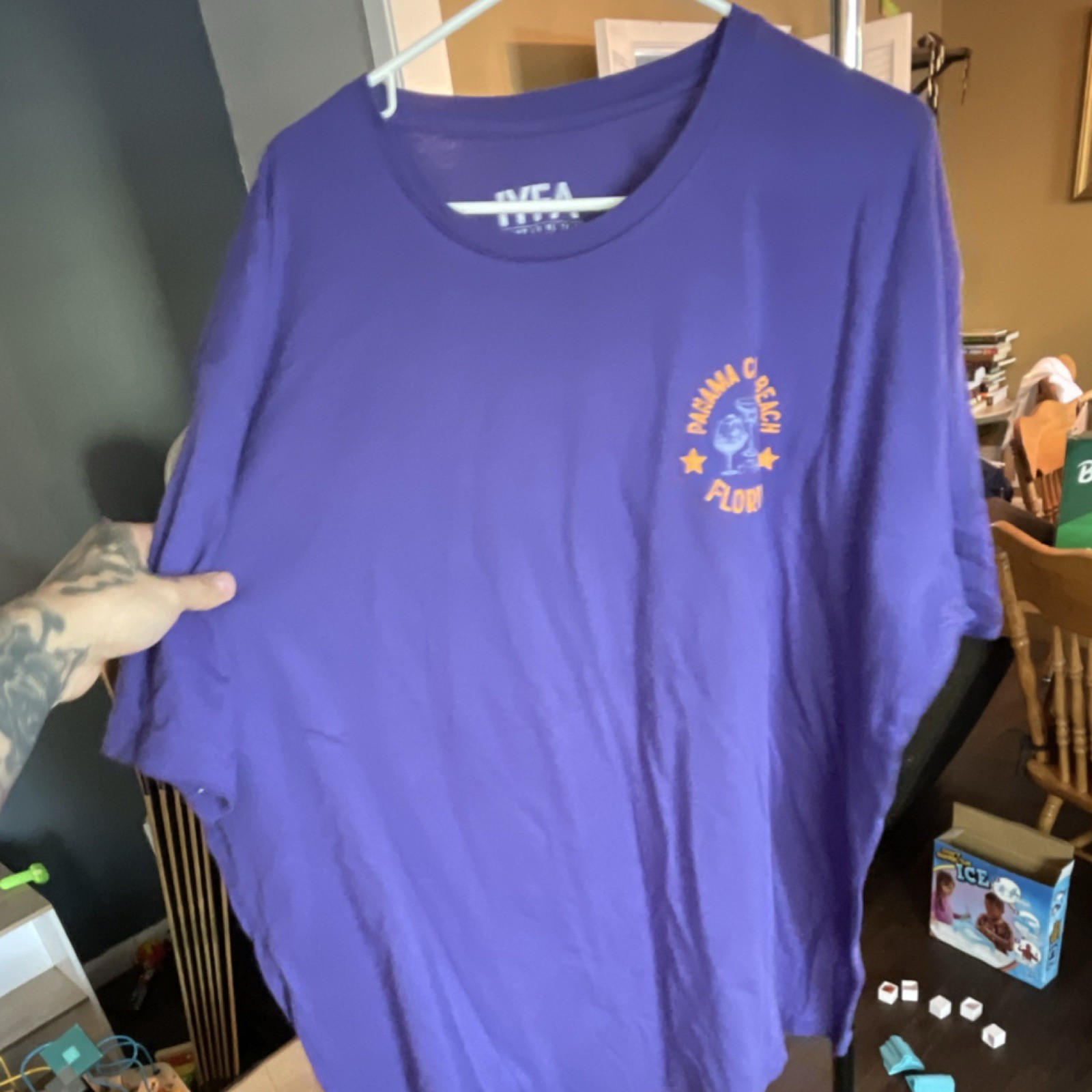 Panama City Beach Florida Men’s Purple Graphic Short Sleeve T-Shirt Size 3x