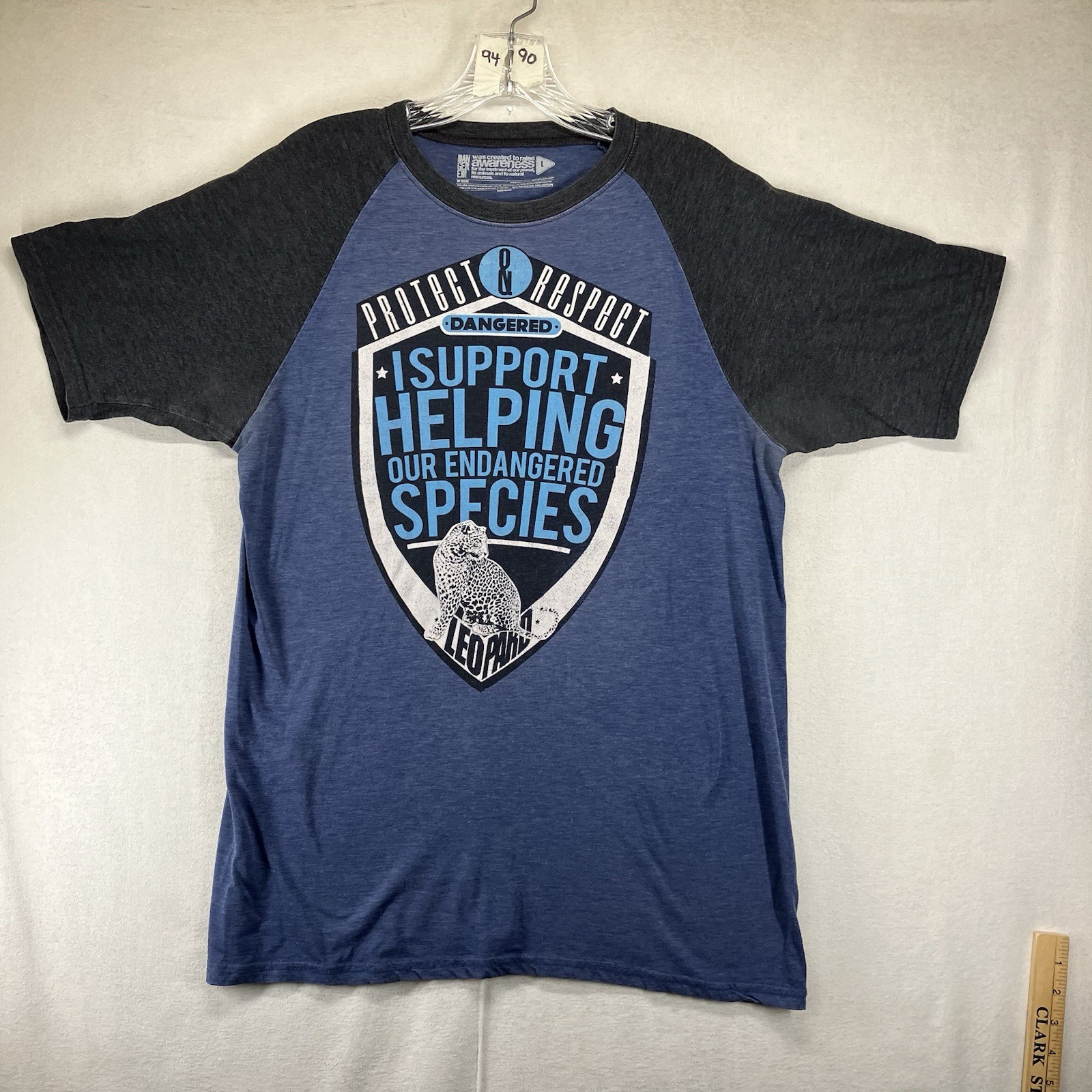 Endangered Species T Shirt Adult Large Leopard Big Cats Thin Lightweight USA