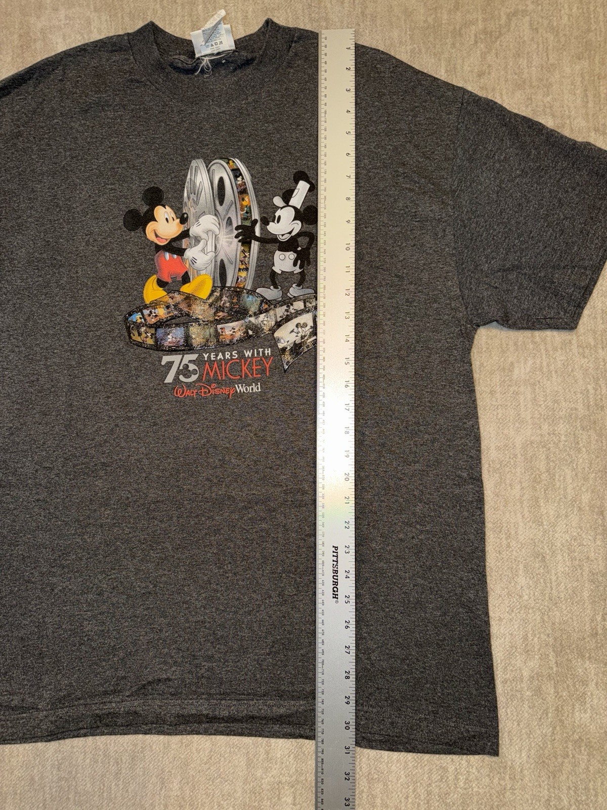 Walt Disney World 75 Years with Mickey T Shirt XL Dark Gray - Y2K 2000’s Vintage gallery