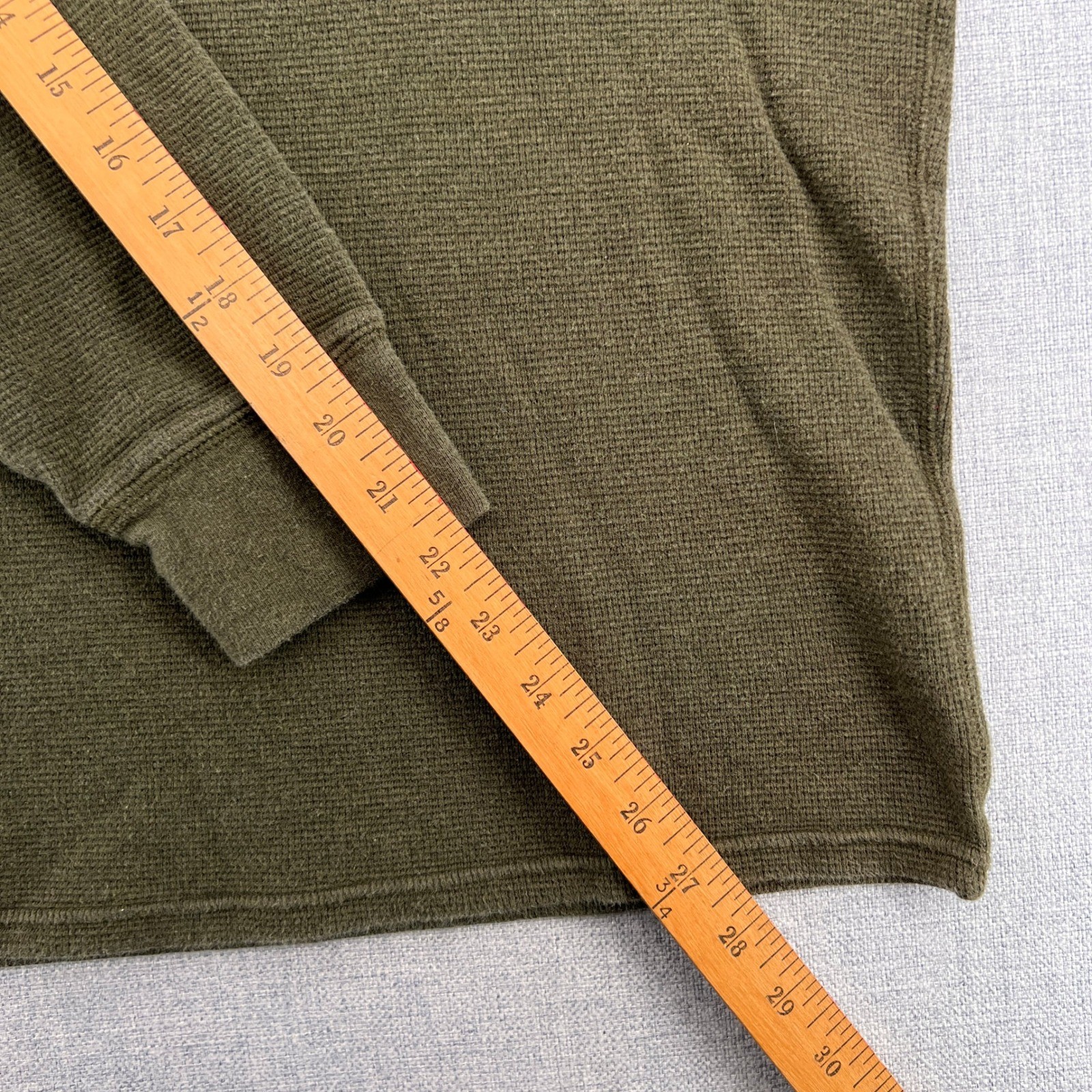 Polo Ralph Lauren Waffle Knit Thermal Shirt Men Large Olive Cotton Preppy Y2K gallery
