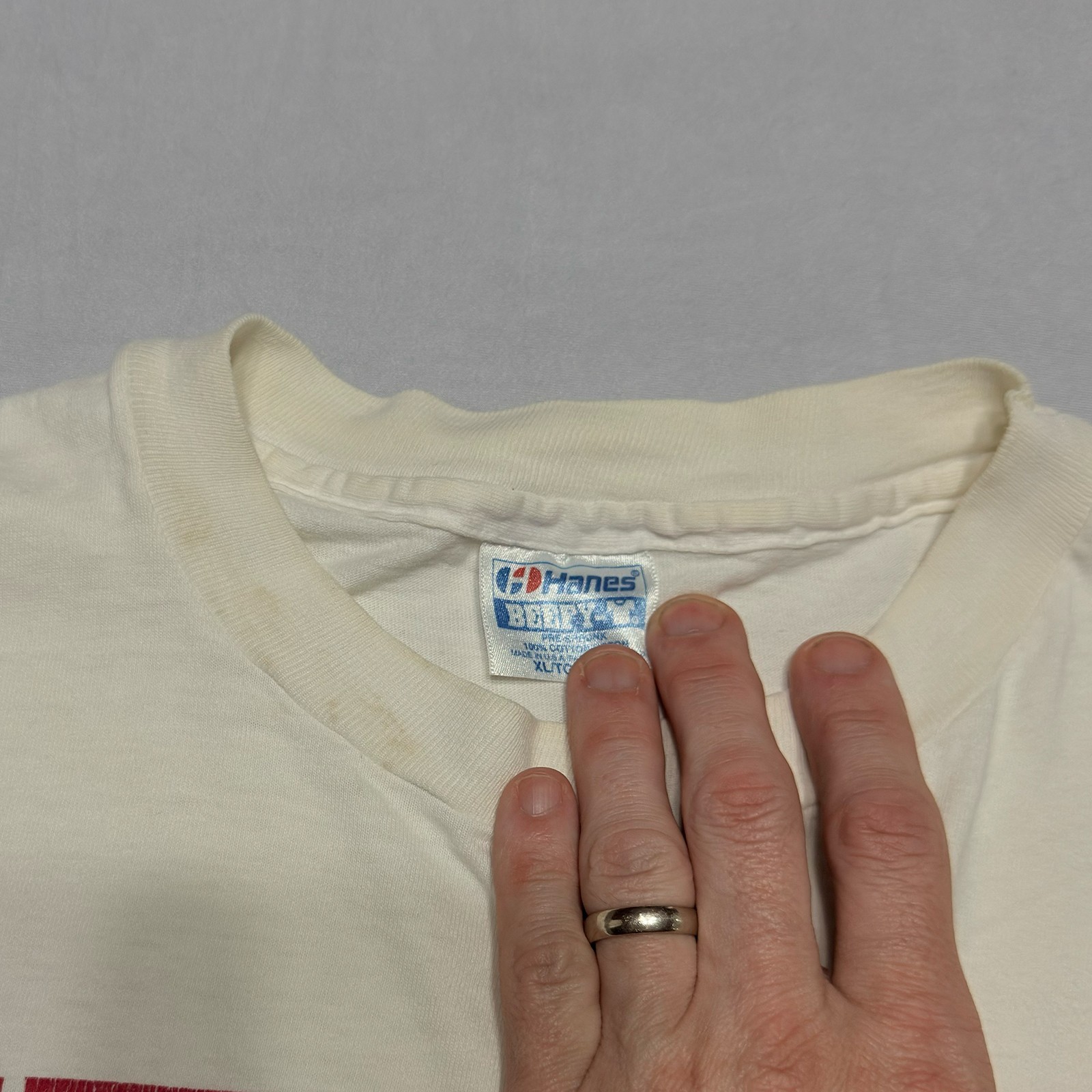 Vintage OG 1991 Helmet Strap It On Shirt Size XL Hanes BEEFY-T! Nirvana RARE gallery