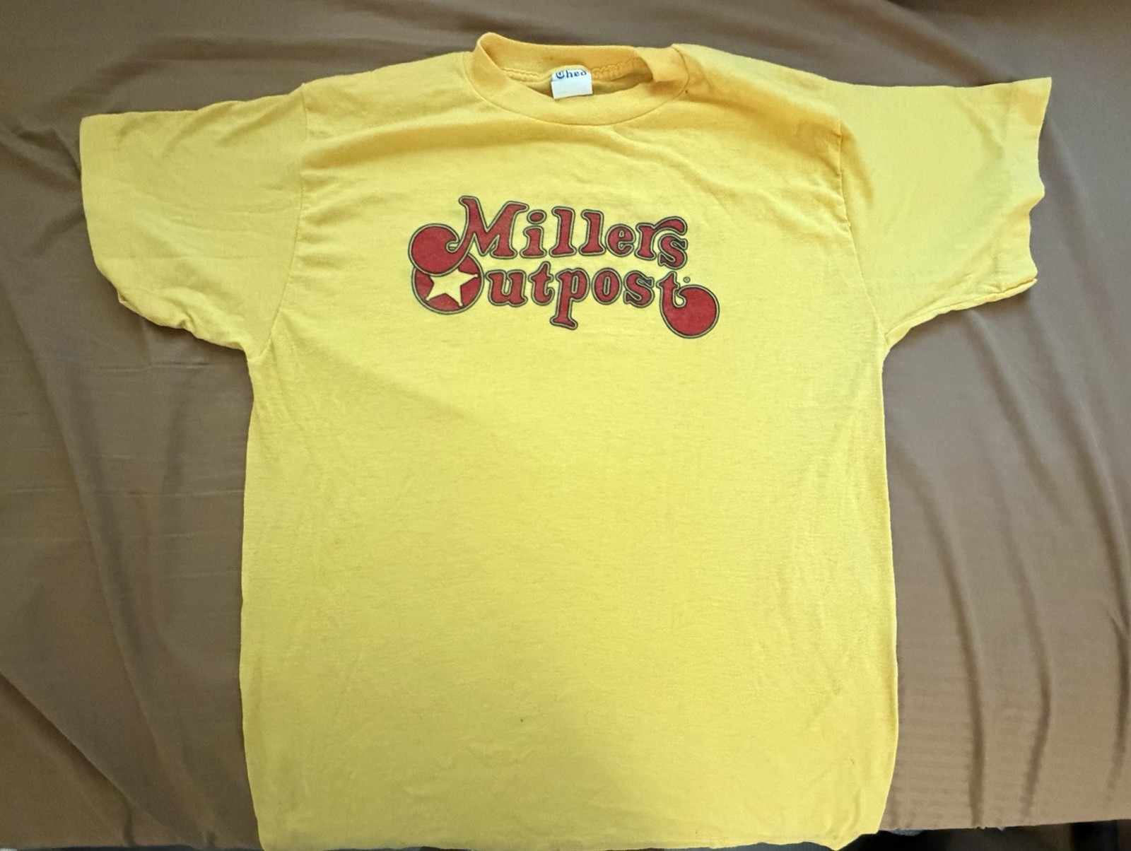 Vintage Millers Outpost Shirt Clothing Yellow Rare Collectible Store Retail 80’s