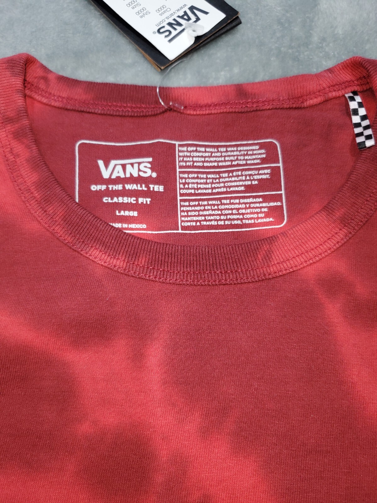 VANS OFF THE WALL SHORT SLEEVE RED T-SHIRT MENS CLASSIC FIT LARGE VN0A7PJHSQ6 gallery