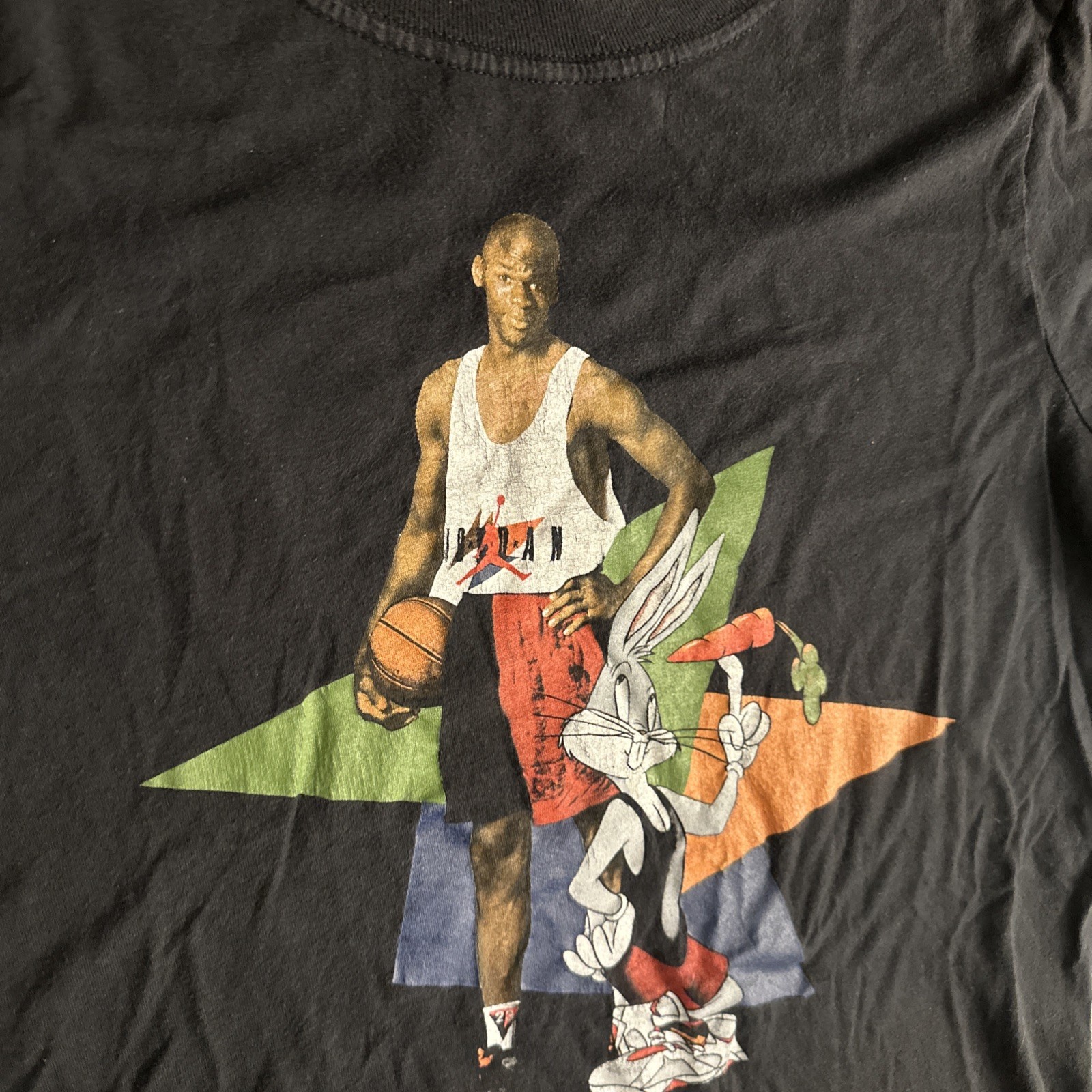 Hare Jordan Shirt Teen Size XL Space Jam Movie Black Michael Bugs Bunny Graphic gallery