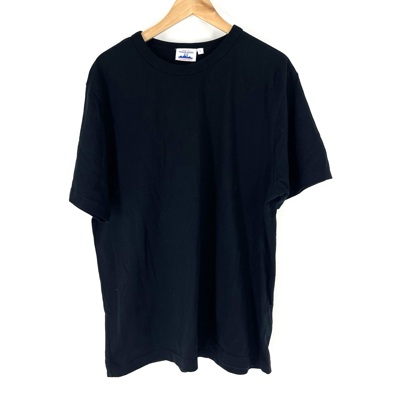 Power Goods T Shirt Size Large Men Black Organic Cotton Crewneck Archive Tee