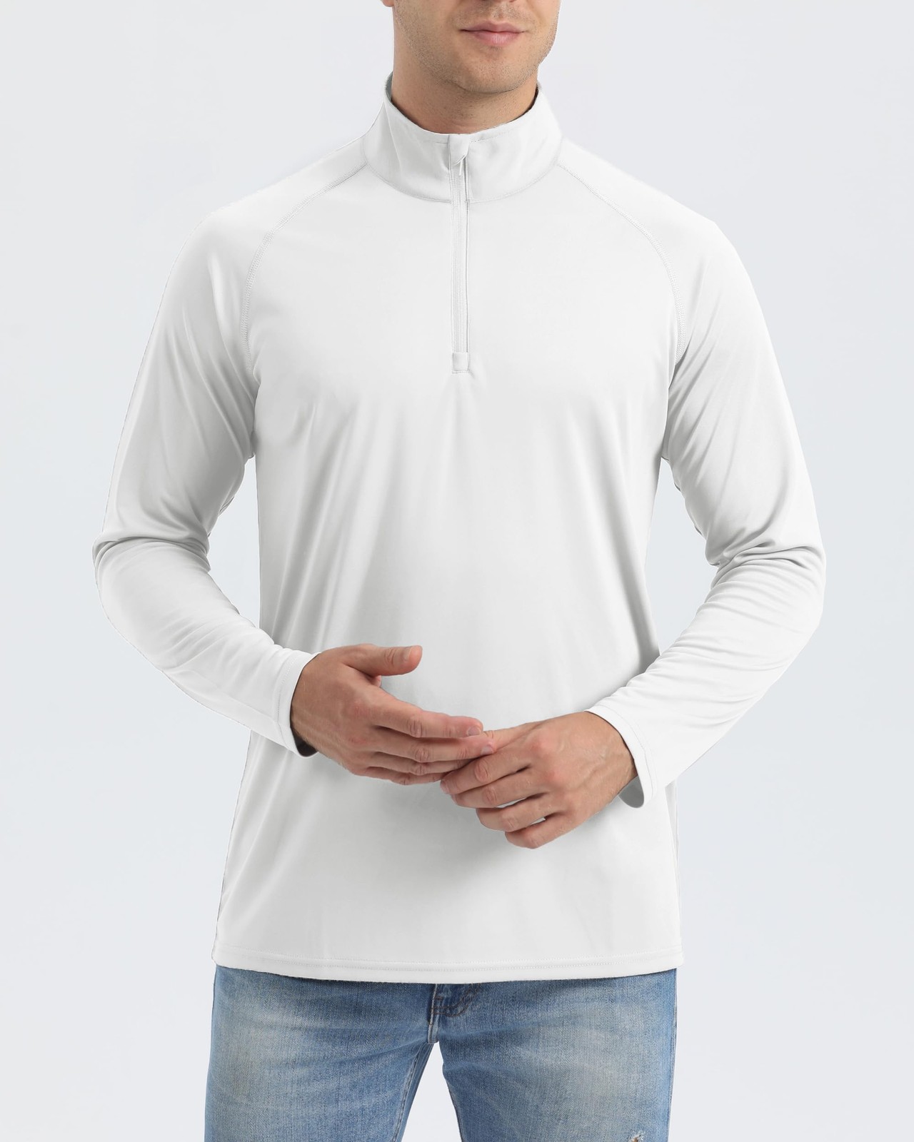 SPF Shirts for Men UPF 50 Shirts Long Sleeve Mens Quarter Zip Pullover Golf L... gallery