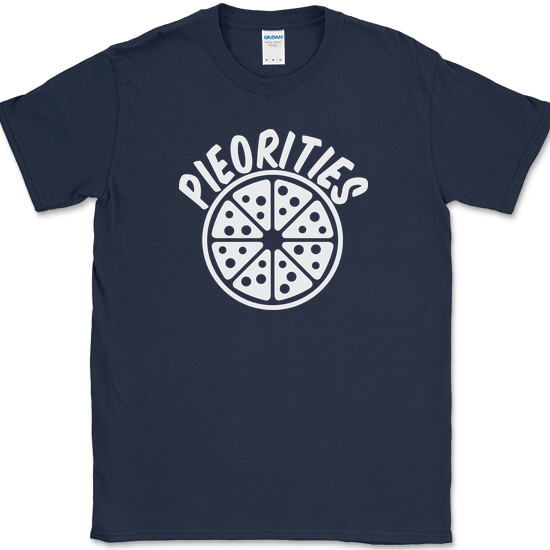 Pieorities Pizza T-Shirt Funny Food Slice Eating Humor Novelty Tee gallery
