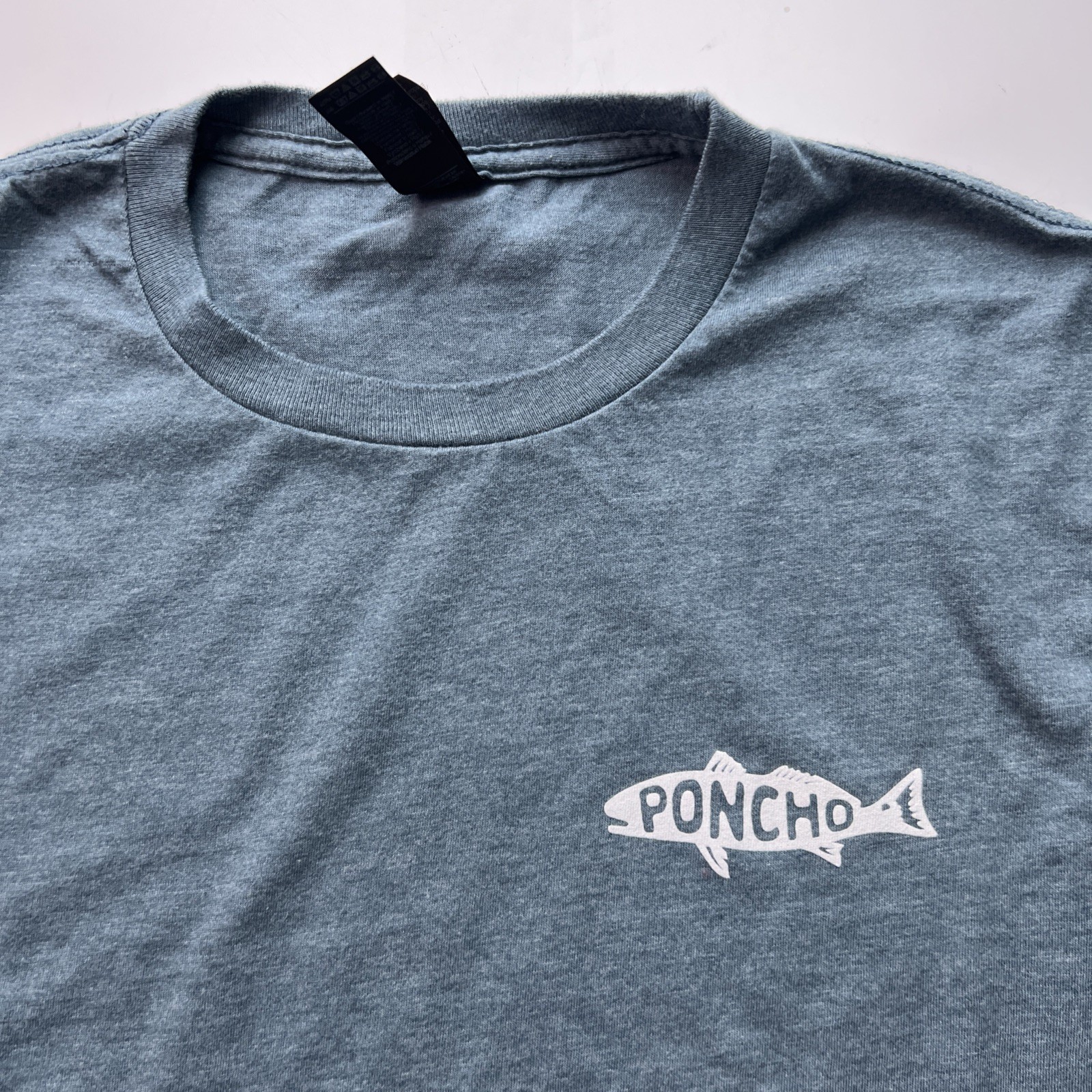 Poncho Outdoors T Shirt Men's XL Blue Logo Outdoor Hunting Fishing Tee - EUC gallery