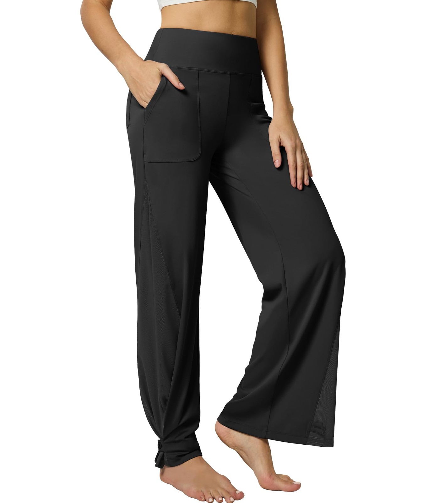 Women's Wide Leg Yoga Pants with Pockets High Waist Loose Casual Trousers gallery