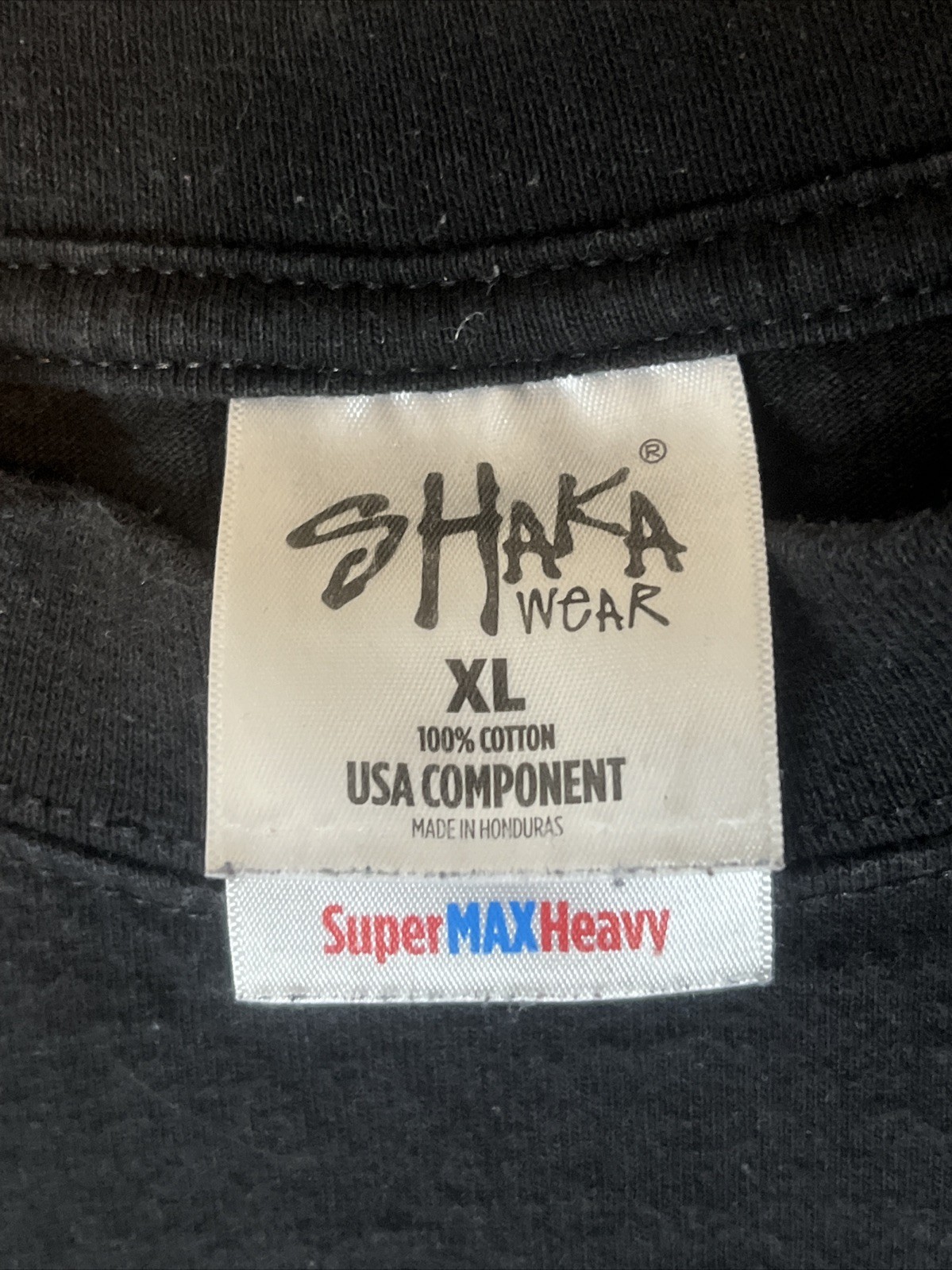 SHAKA WEAR SUPER MAX HEAVY WEIGHT T-SHIRT BLACK TEE PLAIN BLANK XL gallery