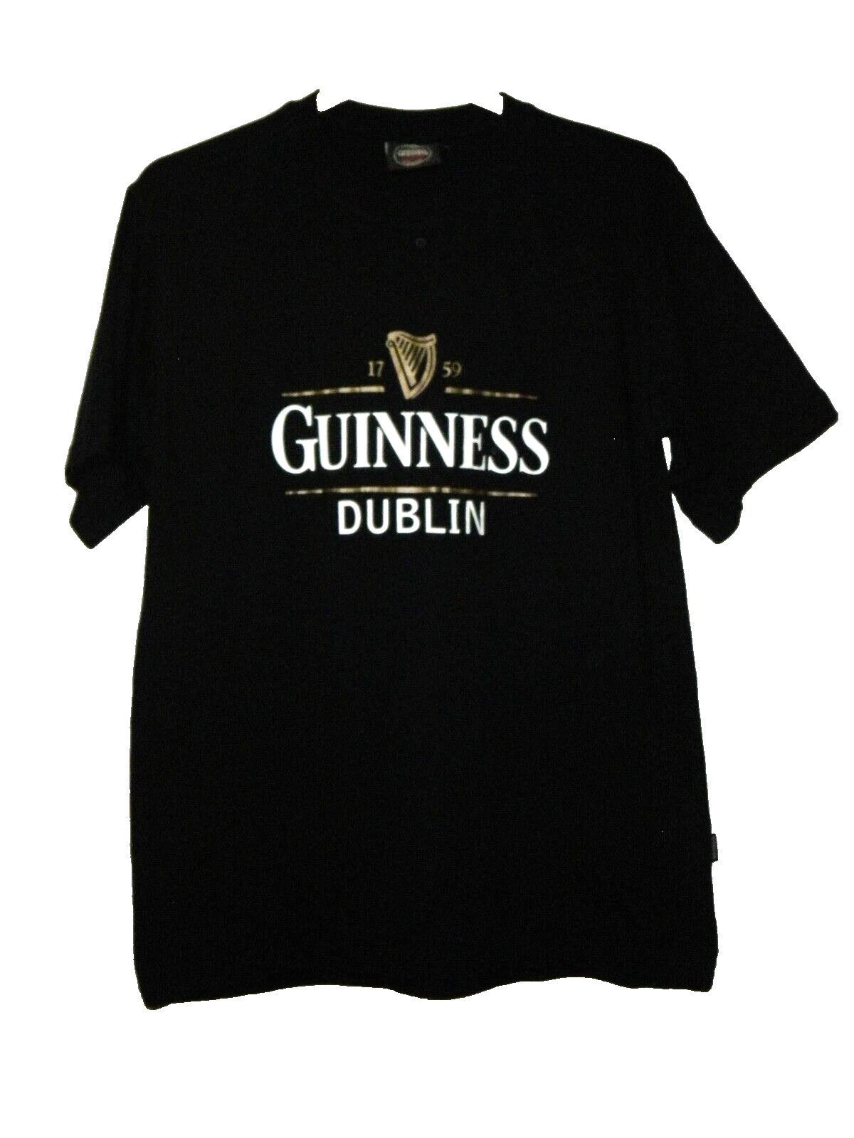 Guinness Official Merchandise T-Shirt Men M Black Crew Short Sleeve