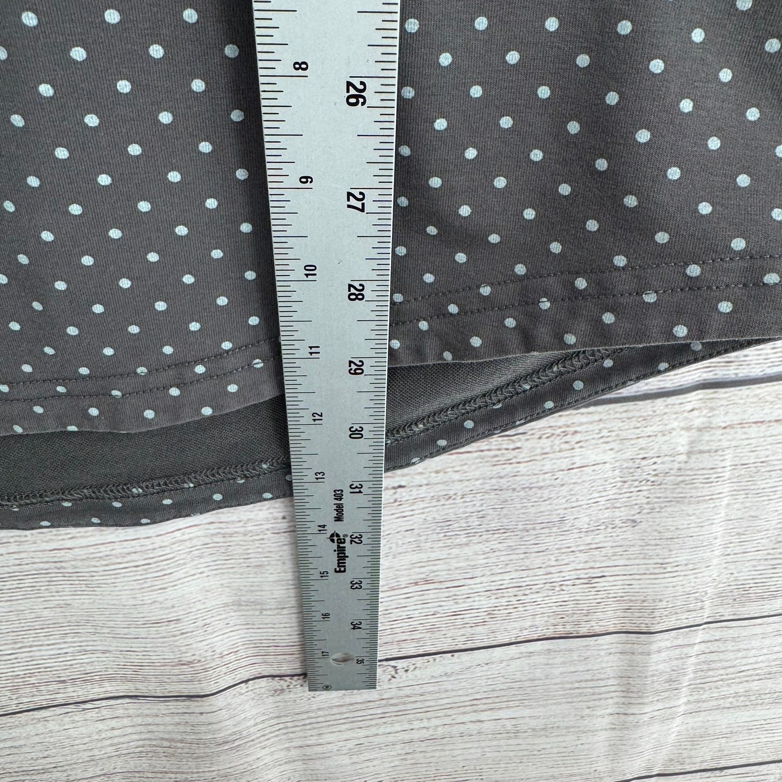 BYLT Drop Cut Lux Polka Dot Short Sleeve T-Shirt Mens XL Gray Stretch Round Hem gallery
