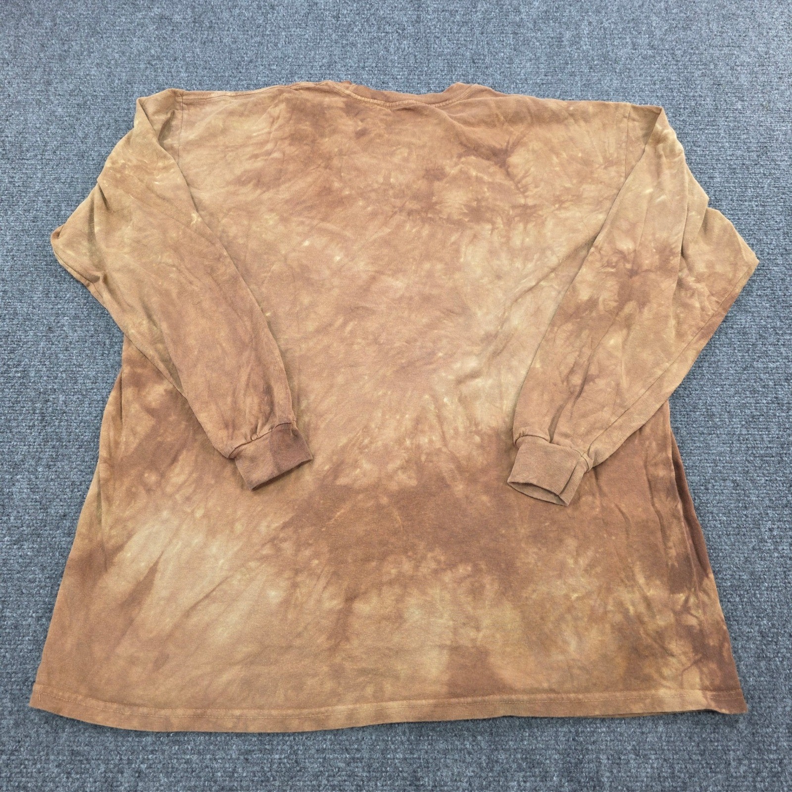 Men's Extra Large The Mountain Wolf T-Shirt Long Sleeve Brown Tie Dye Streetwear gallery