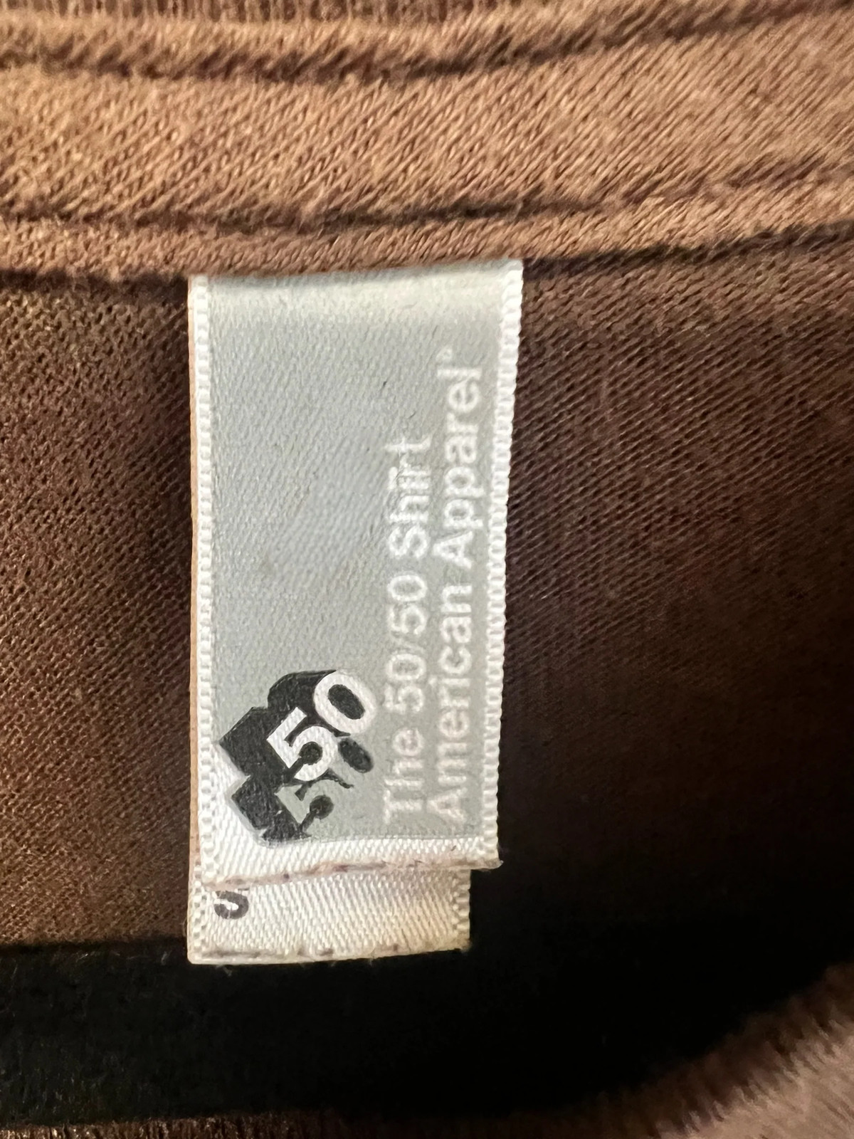 American Apparel Vintage 2000’s T-Shirt, 50-50, Brown, size s gallery