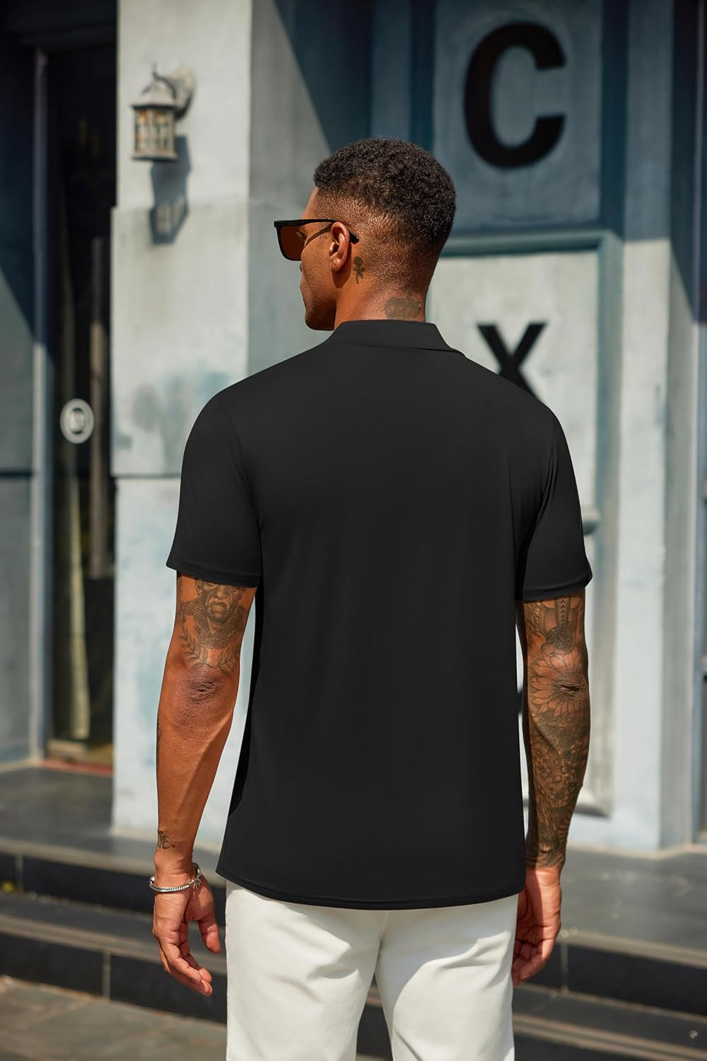 Men'S Mock Neck T Shirt Short Sleeve Slim Fit Basic Casual T-Shirts Solid Color gallery