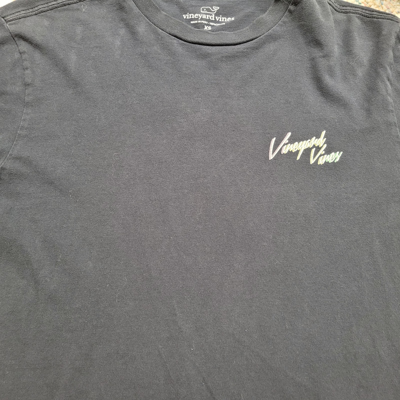 Vineyard Vines Shirt Men XS Black Long Sleeve Skiing Retro Neon Graphic Logo gallery