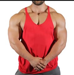Camiseta Sin Mangas de Algodon para Hombre: Espalda en Y