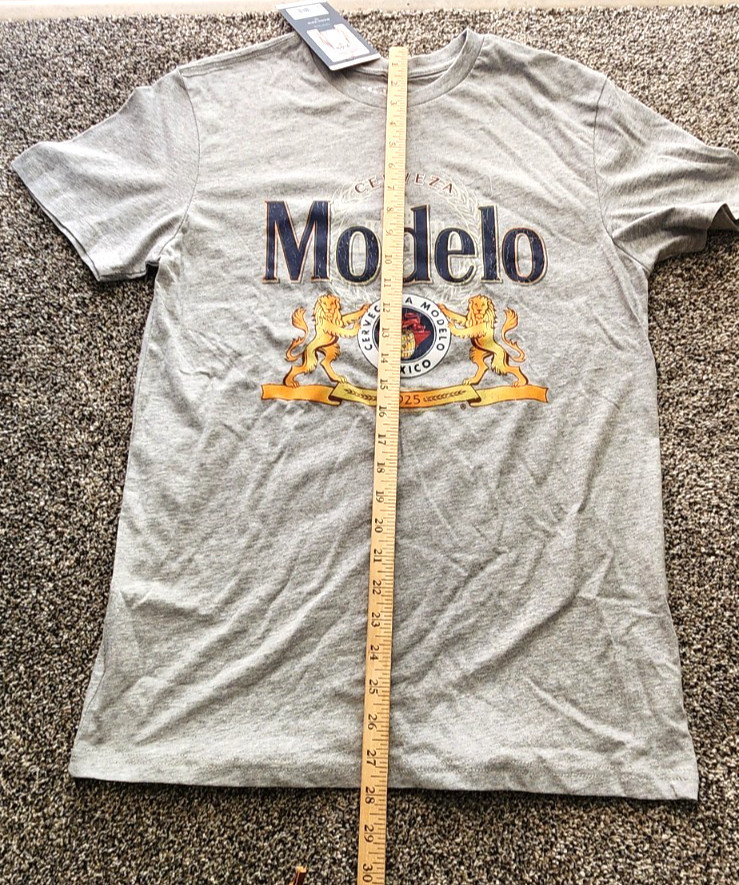 Modelo Beer Graphic T Shirt Size S Gray Graphic Tee Cerveza Cotton NWT gallery