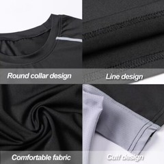 Mens Compression Shirts Long Sleeve Workout Baselayer Quick Dry Athletic Sports