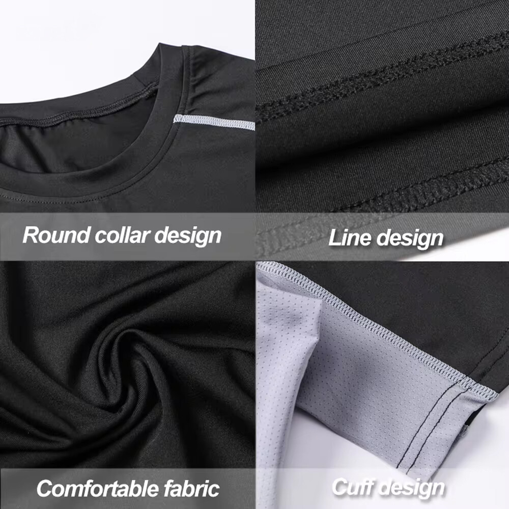 Mens Compression Shirts Long Sleeve Workout Baselayer Quick Dry Athletic Sports gallery