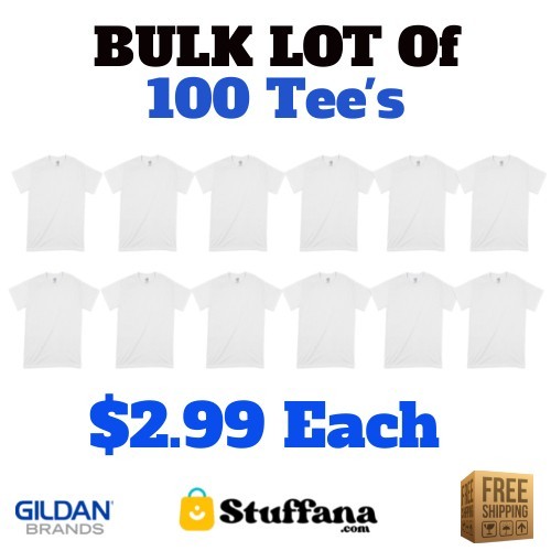 Gildan 100 Bulk Lot Heavy Cotton T-Shirt - Free Shipping gallery